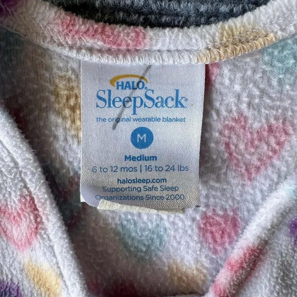 HALO SleepSack Wearable Blanket Fleece Hearts Multicolor 6-12 Months